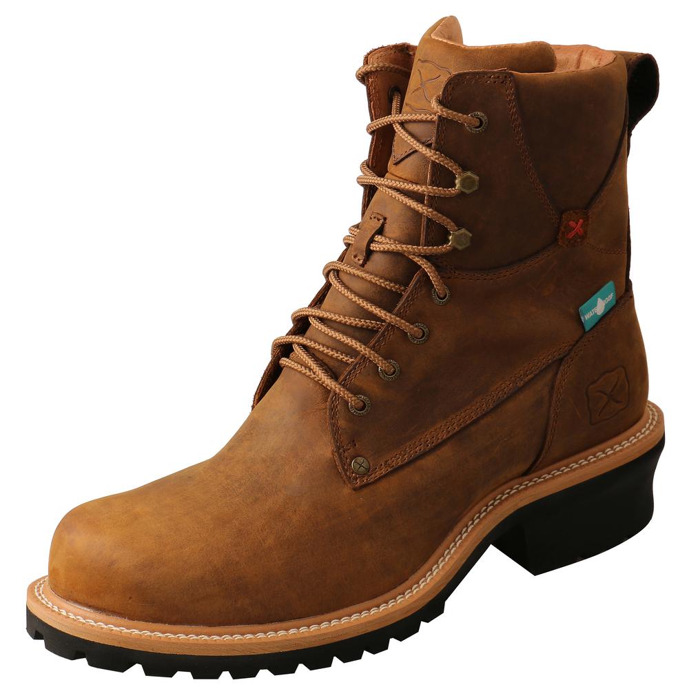 tan logger boots