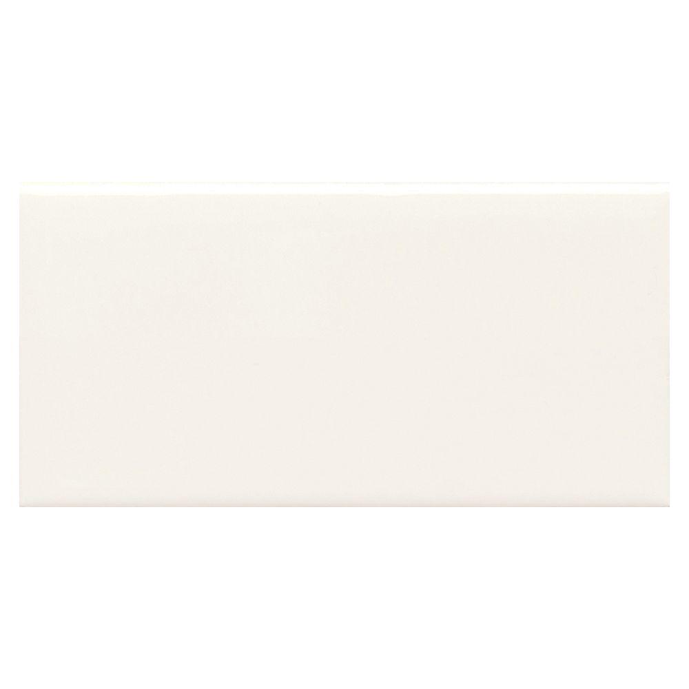 Daltile Glacier White 3 In X 12 In Ceramic Bullnose Floor And Wall Trim Tile 0 257 Sq Ft Piece 5500p43c9cc1p2 The Home Depot