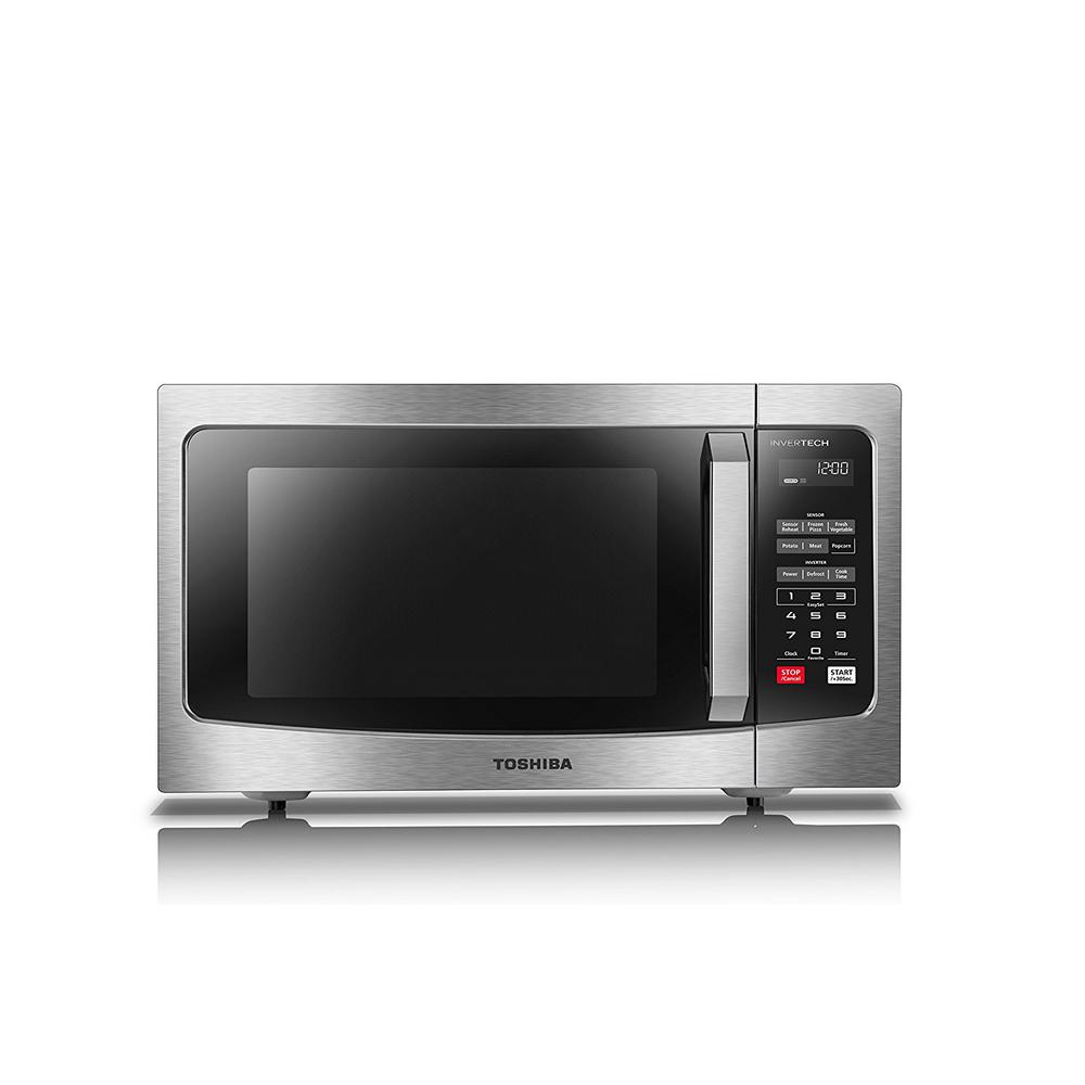 Toshiba 1 6 Cu Ft Stainless Steel Countertop Microwave Oven With Inverter Technology