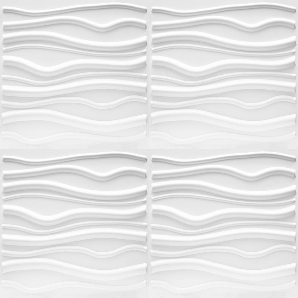 Luxorware 19 7 In X 1 In X 19 7 In White Pvc Fiber 3d Wall Panels 12 Pack Lw3d881 The Home Depot