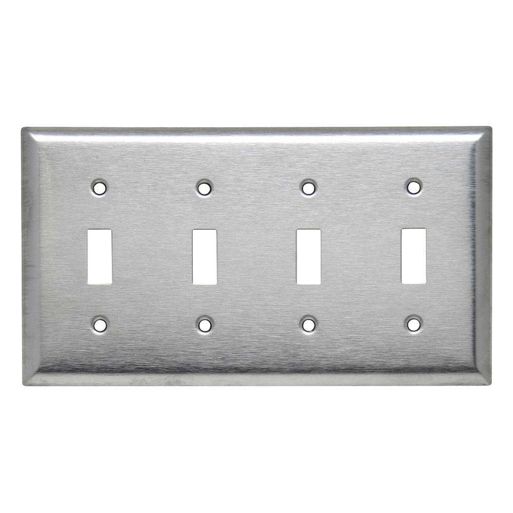 Legrand Pass Seymour 430s S 4 Gang Toggle Wall Plate Stainless Steel 1 Pack Sl4 The Home Depot - Stainless Steel Wall Plates Home Depot Legrand Pass Seymour 430s S 4 Gang Toggle Wall Plate Stainless Steel 1 Pack Sl4 The Home Depot - Stainless Steel Wall Plates Home Depot