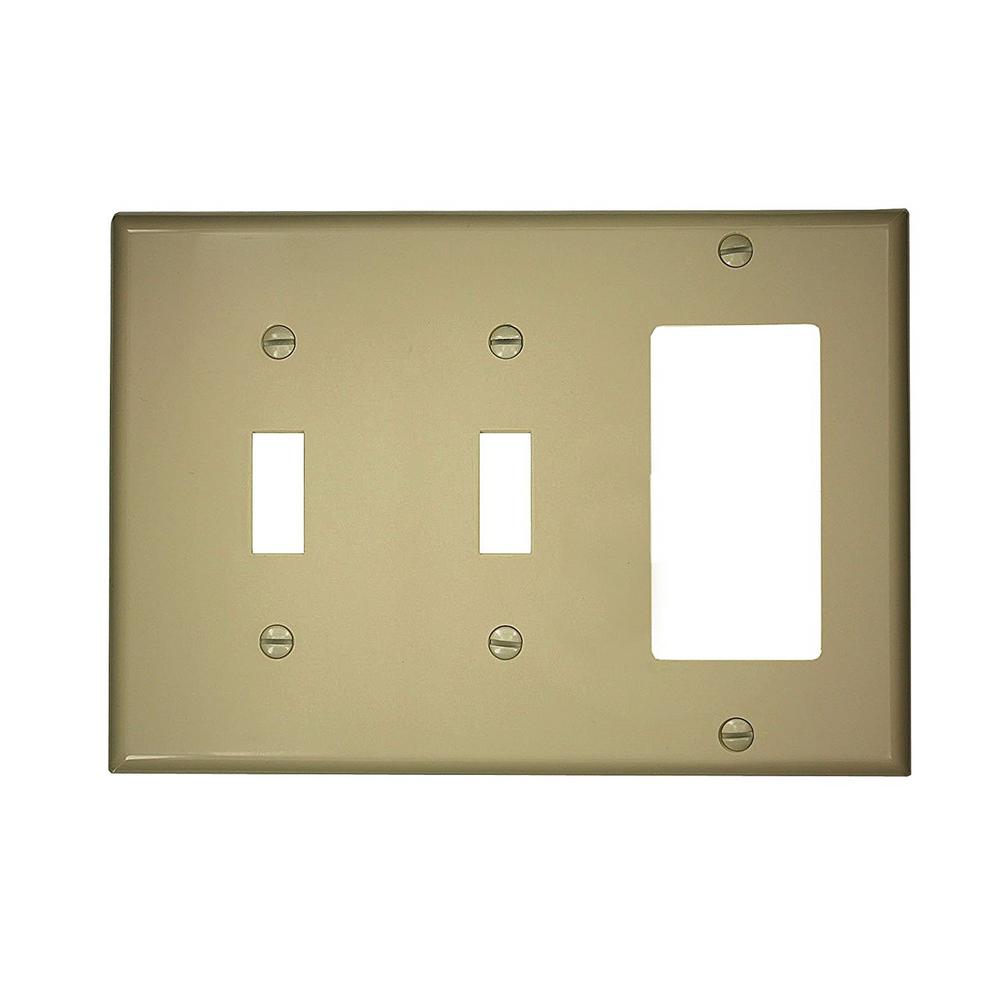 Leviton 3Gang Standard Size 2Toggles 1Decora Nylon Combination Wall