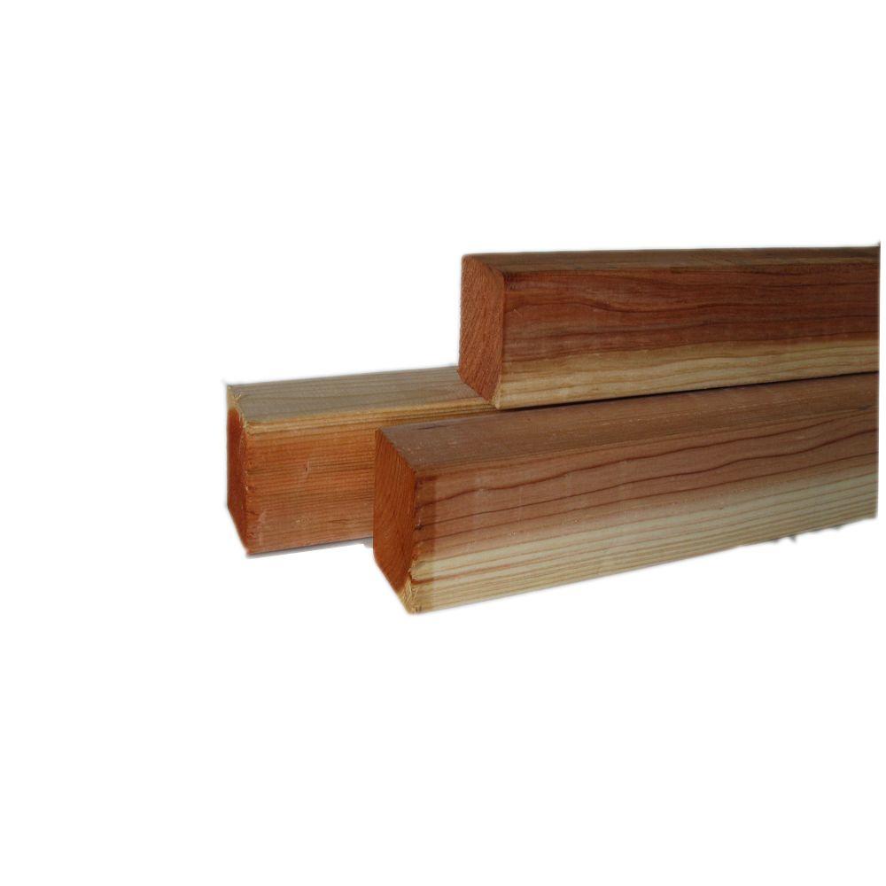 Unbranded 33/8 in. x 33/8 in. x 12 ft. Redwood Lumber604410 The