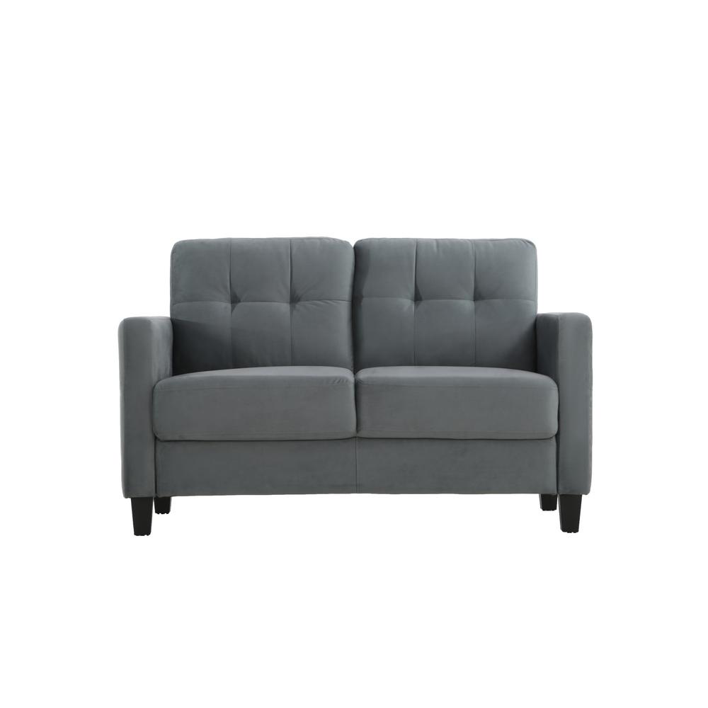 Lifestyle Solutions Torren Microfiber Dark Grey Loveseat Torren