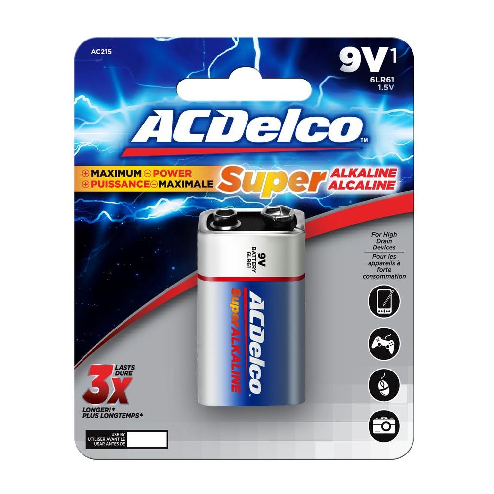 ACDelco Super Alkaline 9-Volt Battery (12-Pack) AC265 - The Home Depot