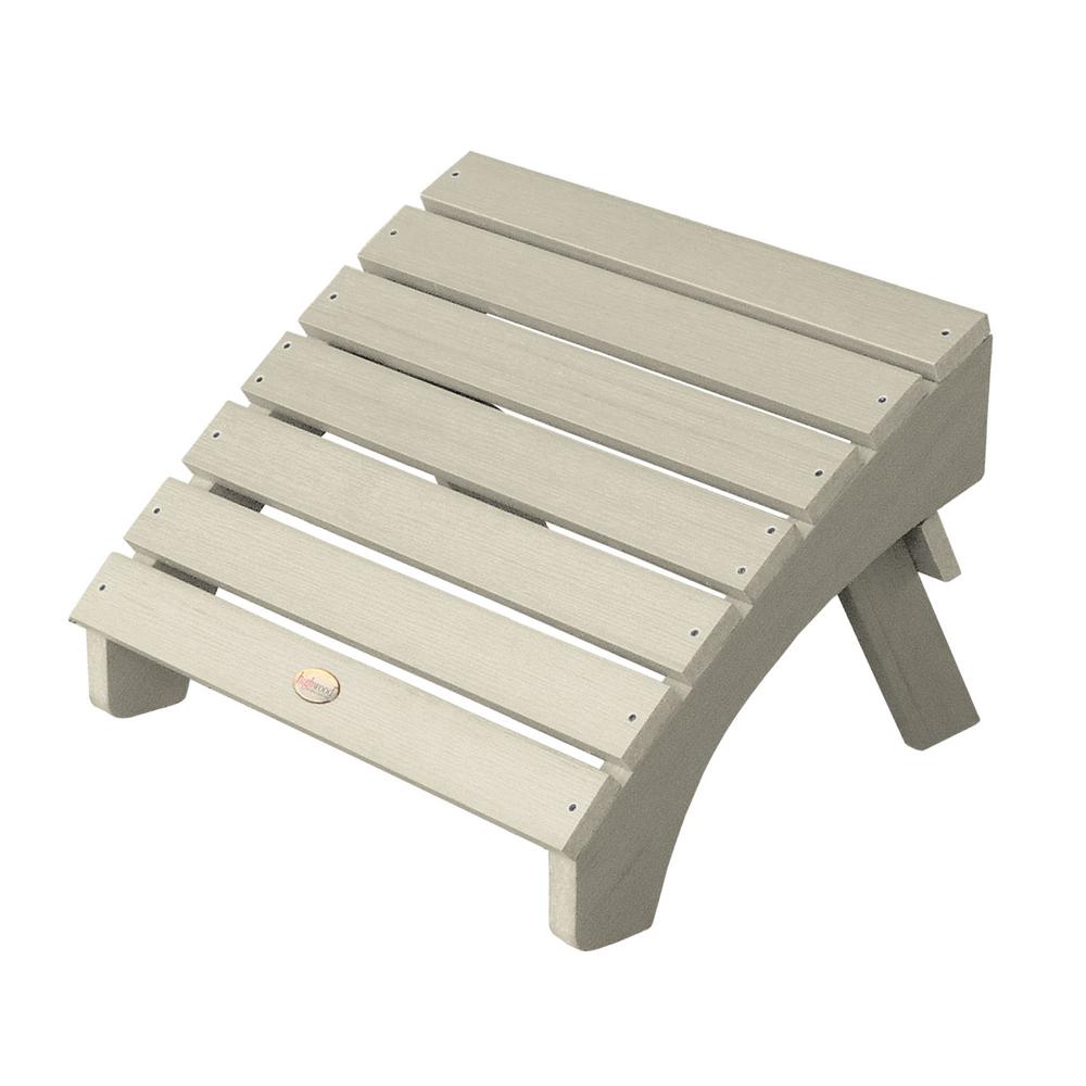 ELK OUTDOORS Adirondack White Recycled Plastic Outdoor Folding Ottoman ADOTL1WHE The Home Depot