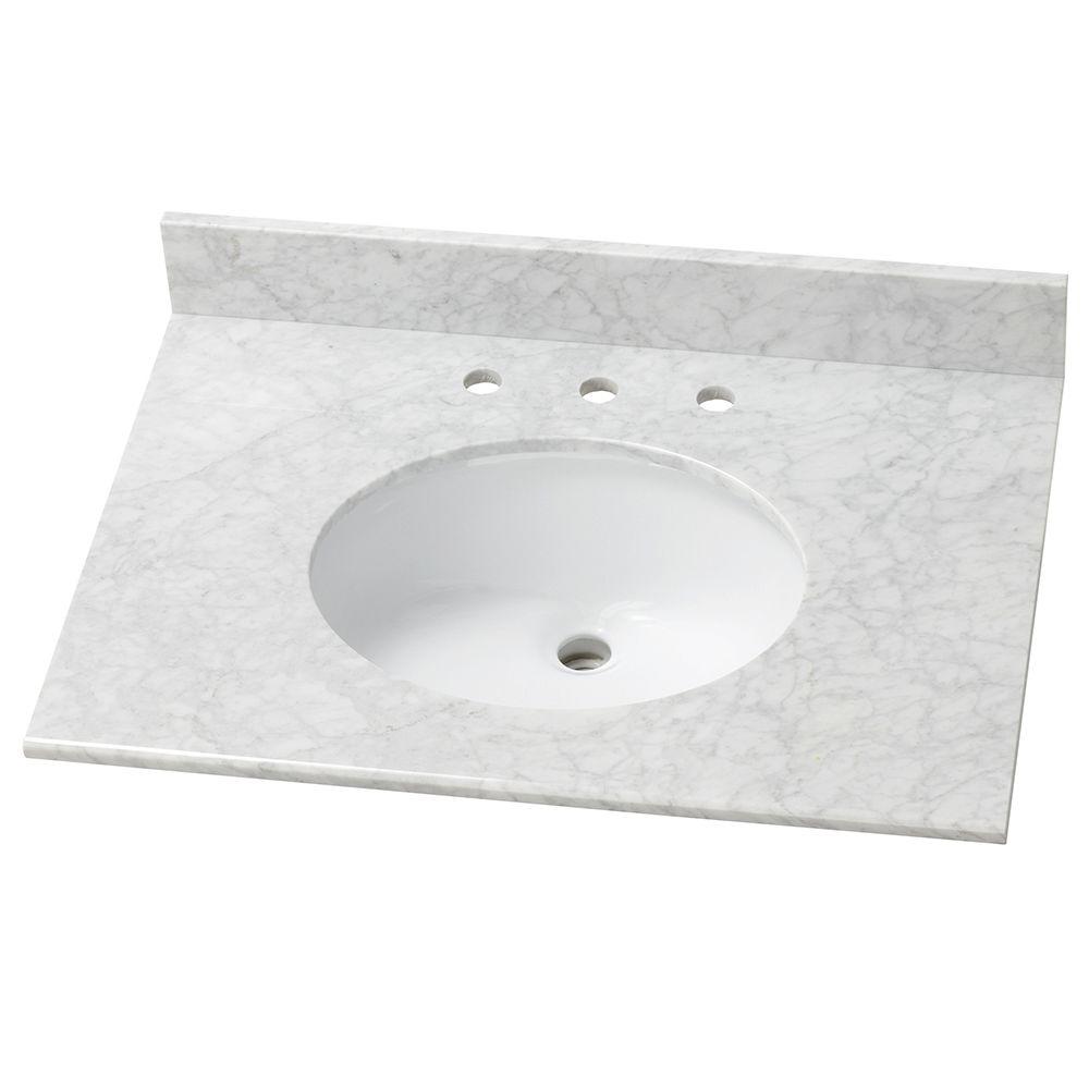 Home Decorators Collection 31 In Stone Effects Vanity Top Carrera With White Sink Home Decorators Collection 31 In Stone Effects Vanity Top Carrera With White Sink