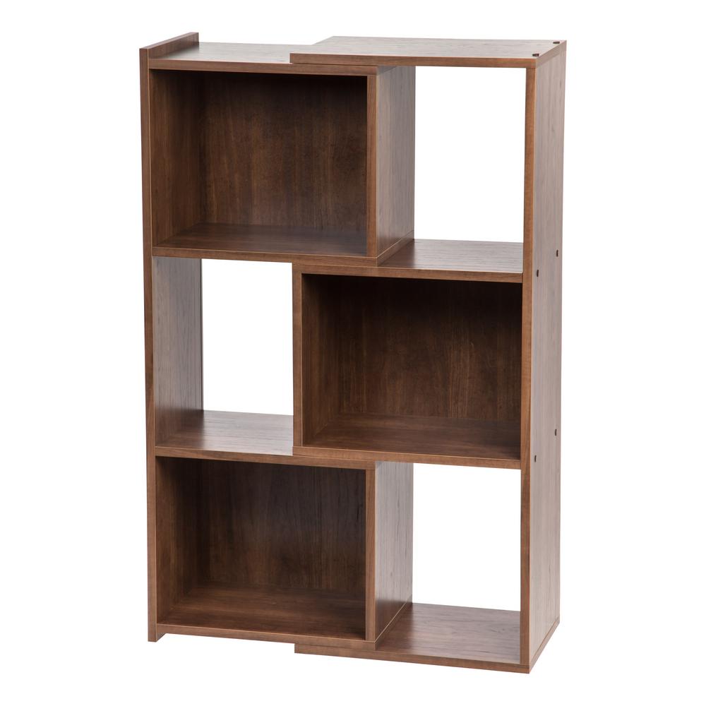 Iris 30 In Wide Dark Brown Expandable Bookcase 596060 The Home