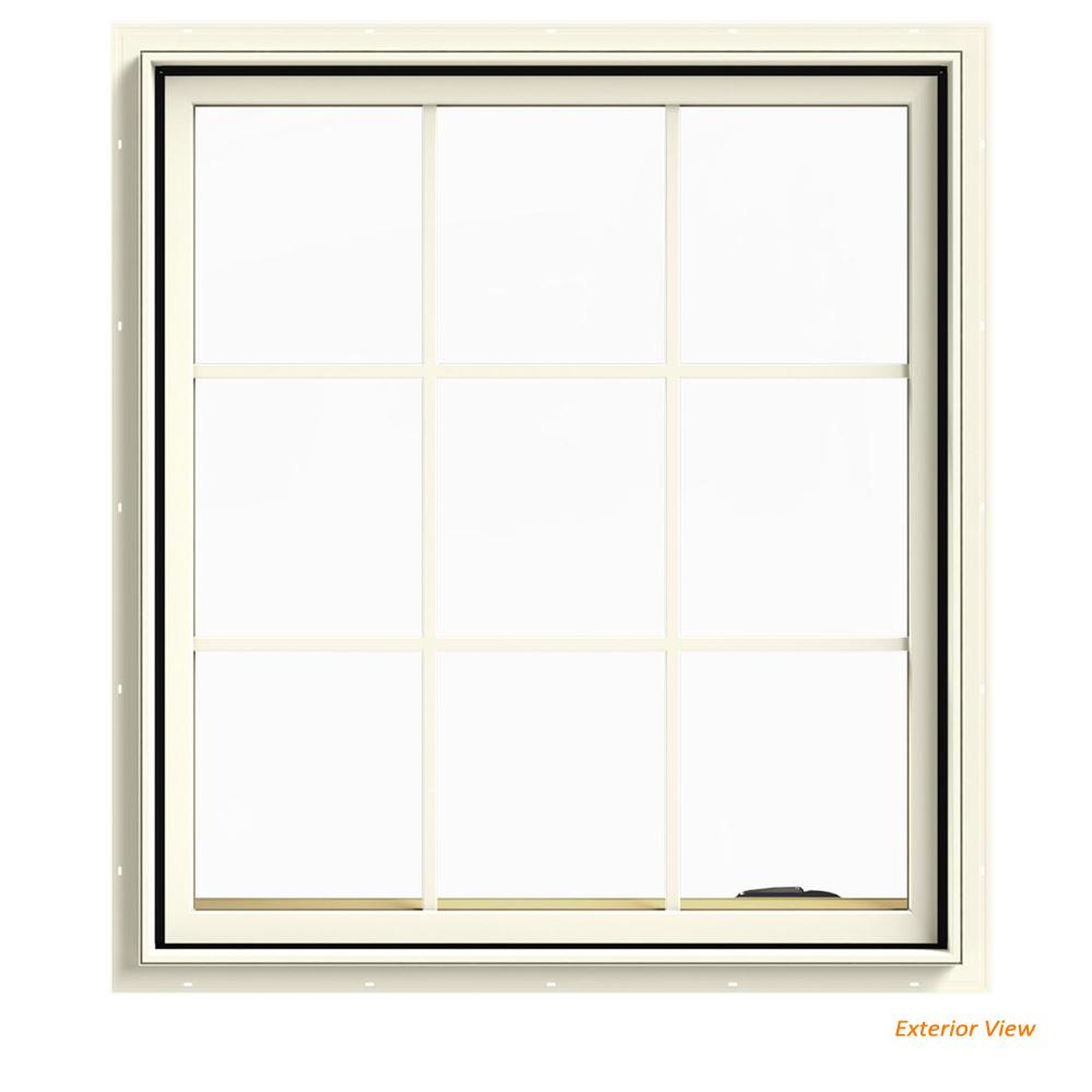 JELDWEN 36 in. x 40 in. W2500 Series Cream Painted Clad Wood Right