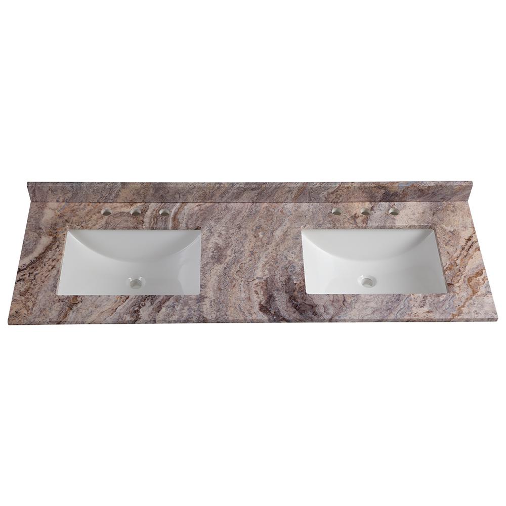 Brown Vanity Tops Bathroom Vanities The Home Depot D Stone Effects Double Vanity Top In Cold