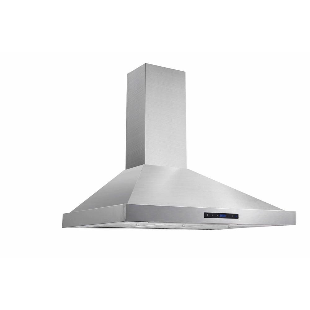 Vissani 36 in. W Convertible Wall Mount Range Hood with 2 Charcoal