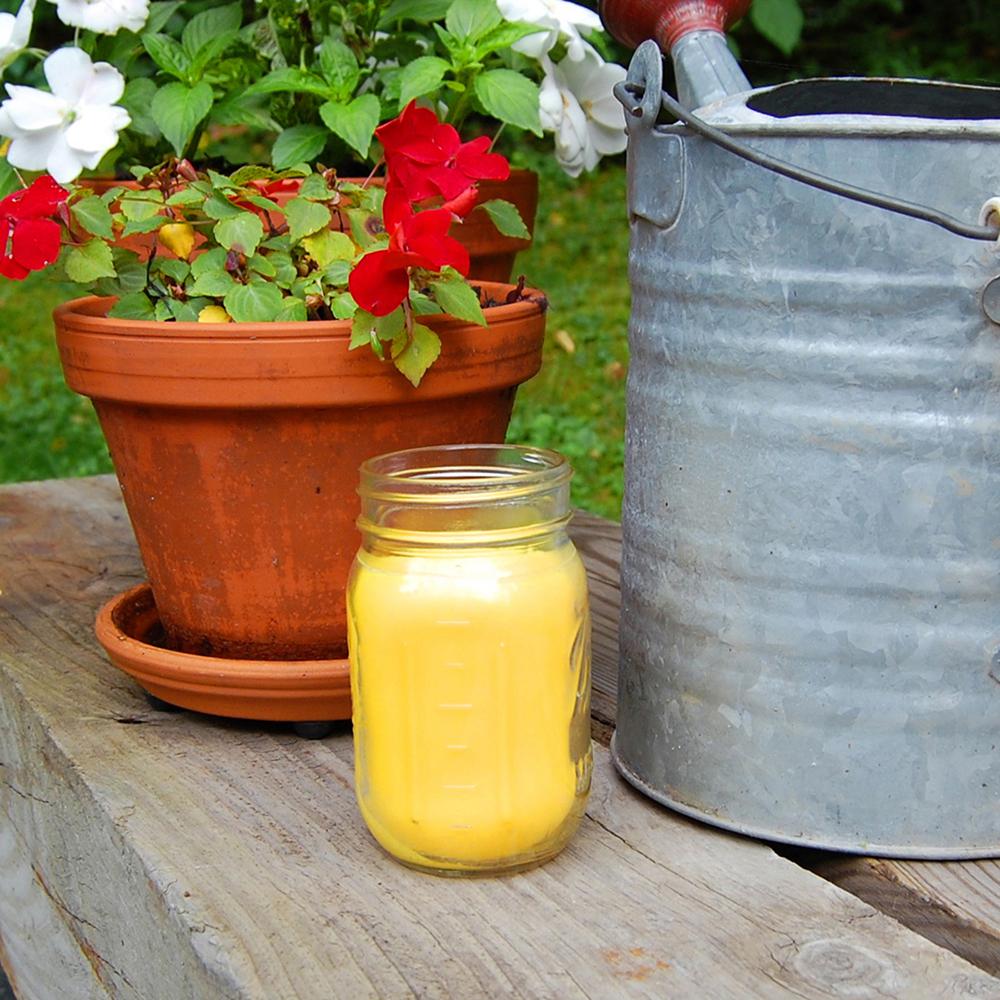 Lumabase 12 oz. Yellow Citronella Mason Jar Candles (3Count) 26603