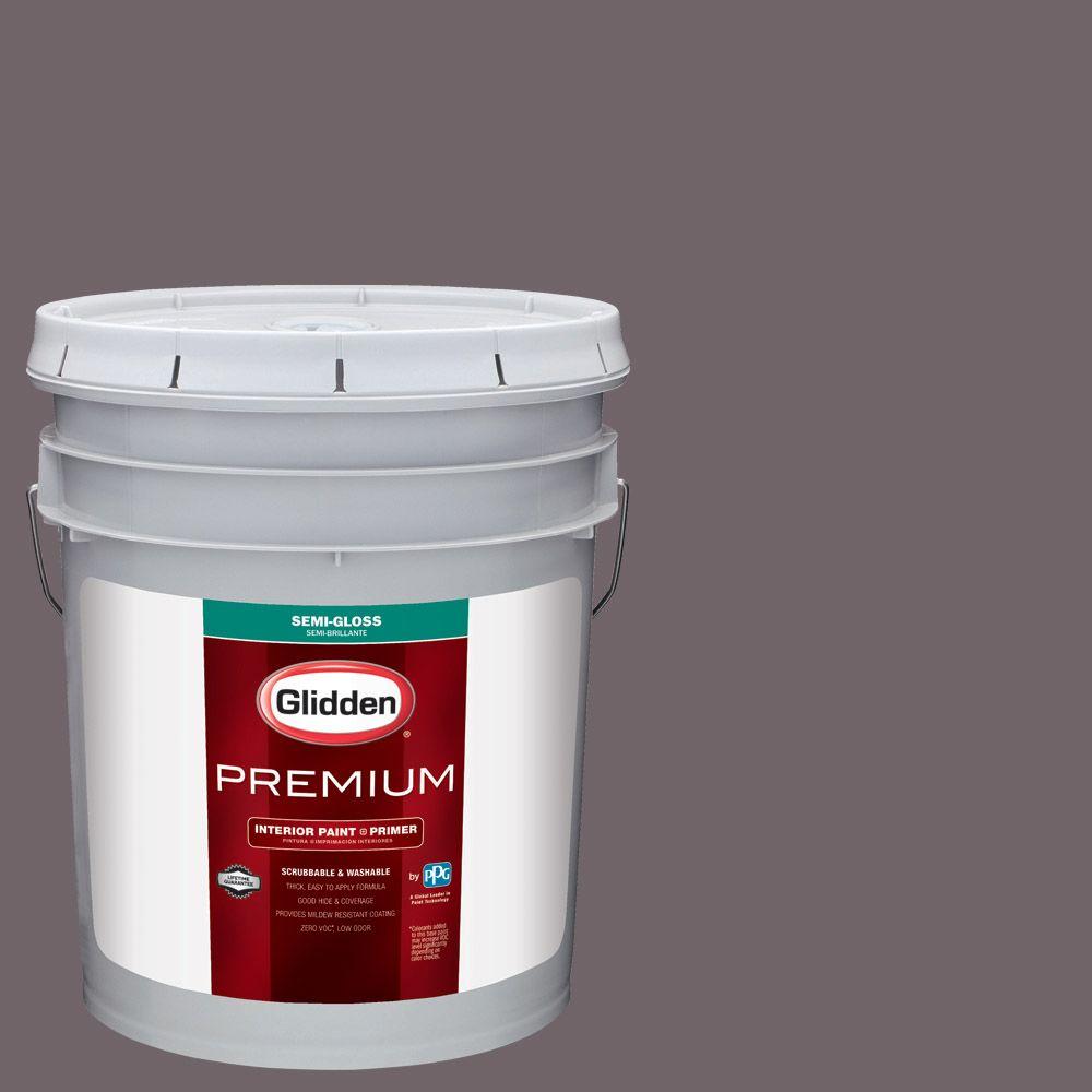 Glidden Premium 5 gal. HDGCN59 Black Frosted Plum SemiGloss Interior