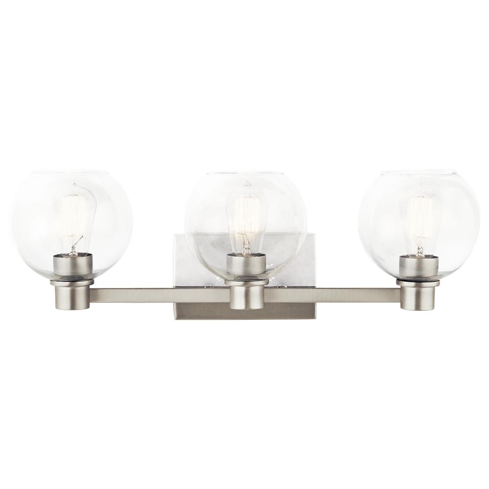 KICHLER Harmony 3Light Brushed Nickel Vanity Light with Clear Glass
