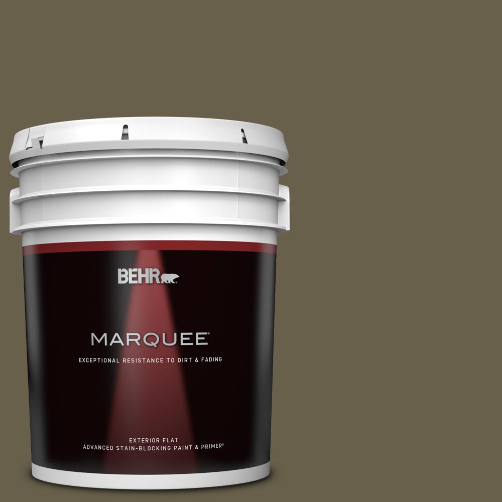 Behr Marquee 5 Gal N340 7 Kilimanjaro Flat Exterior Paint Primer 445305 The Home Depot