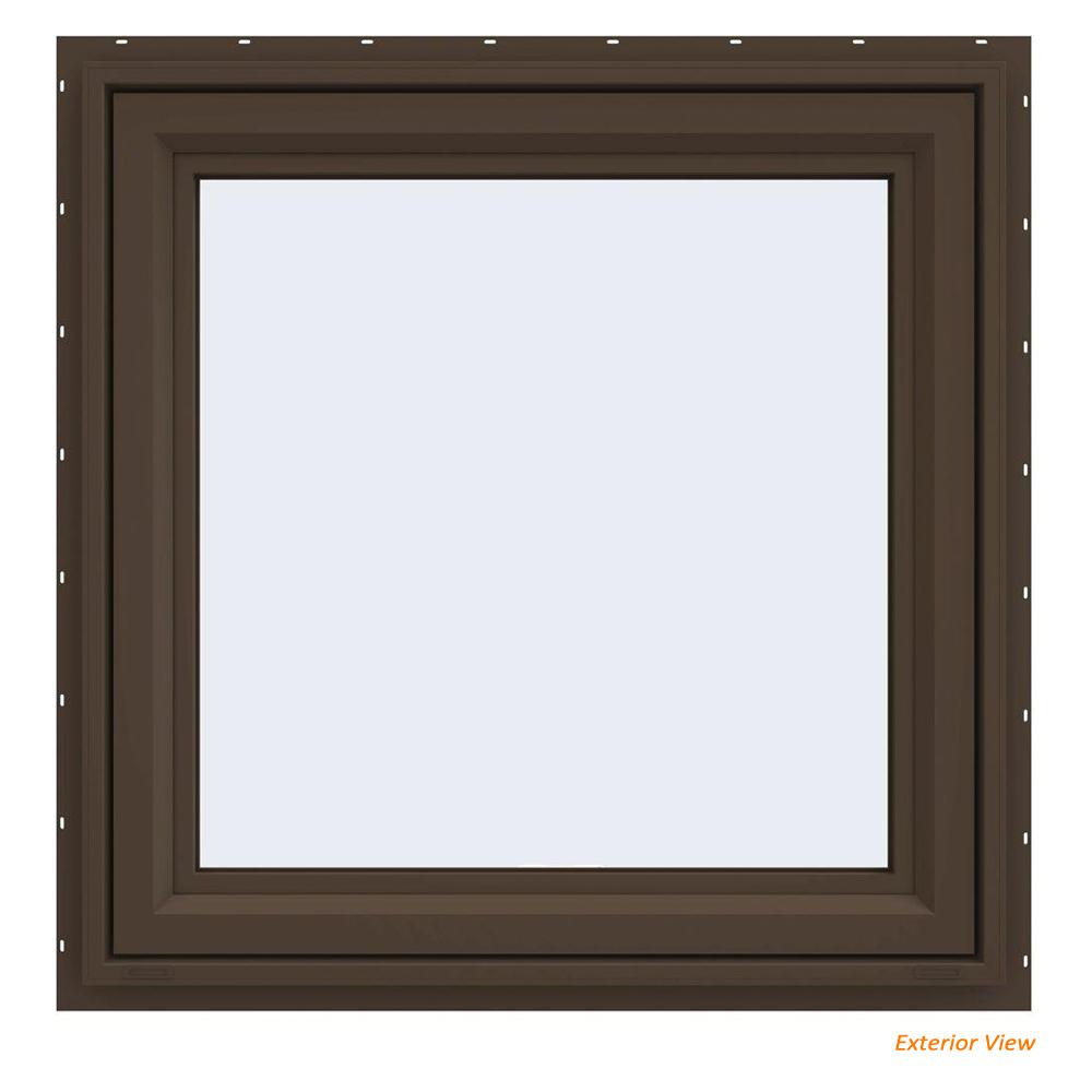 JELD WEN 355 In X 355 In V 4500 Series Brown Painted Vinyl