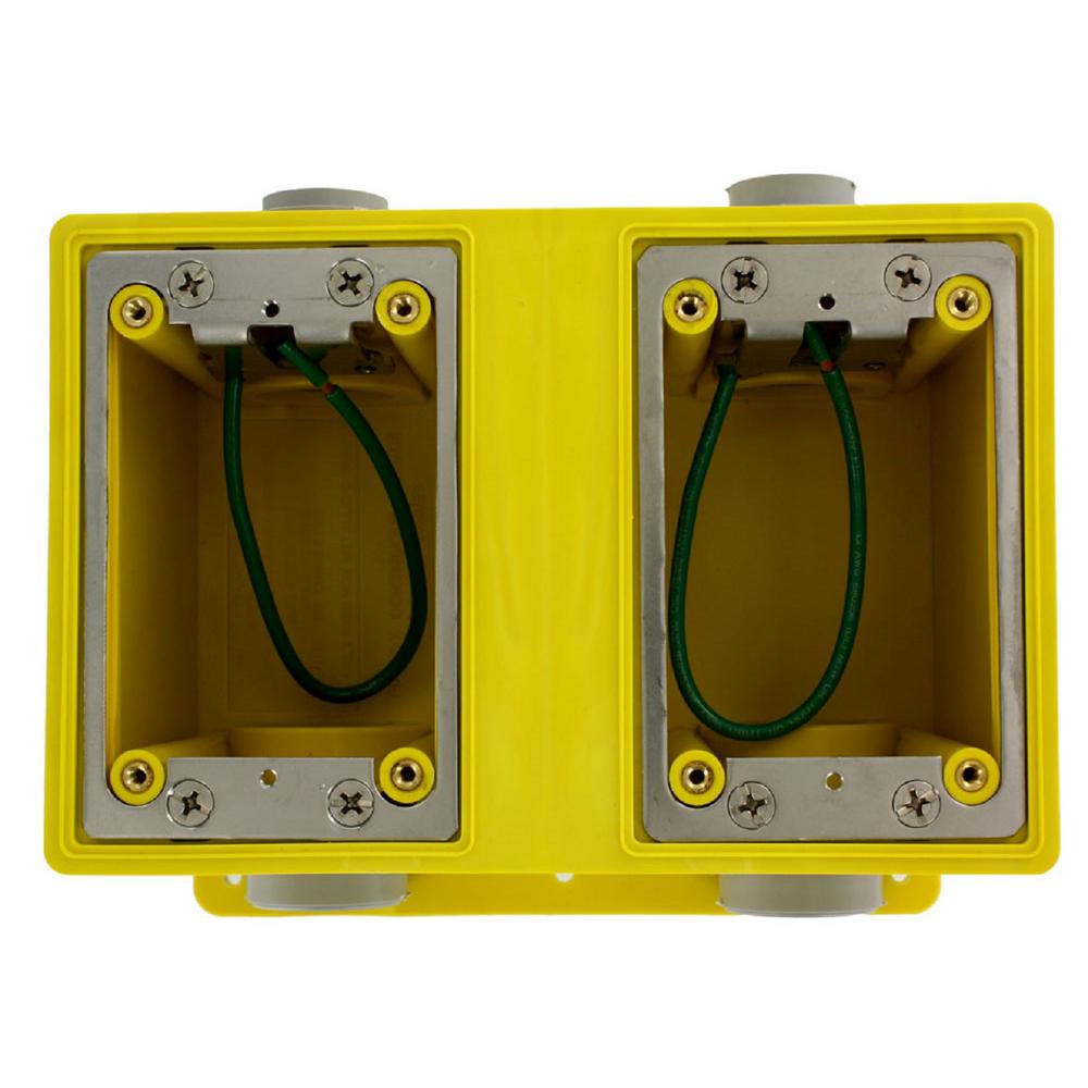 UPC 078477518380 product image for Leviton 2-Gang Industrial Grade FD Box with 67.3 cu. in. Capacity, Yellow | upcitemdb.com