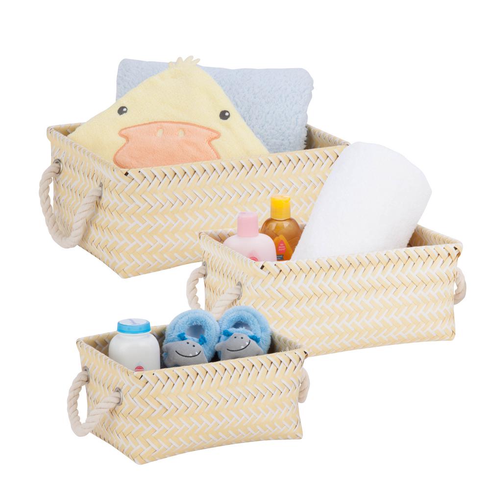 Honey Can Do 13 In X 6 Yellow Nele Pp Weave Storage Baskets Yellow Nele Pp Weave