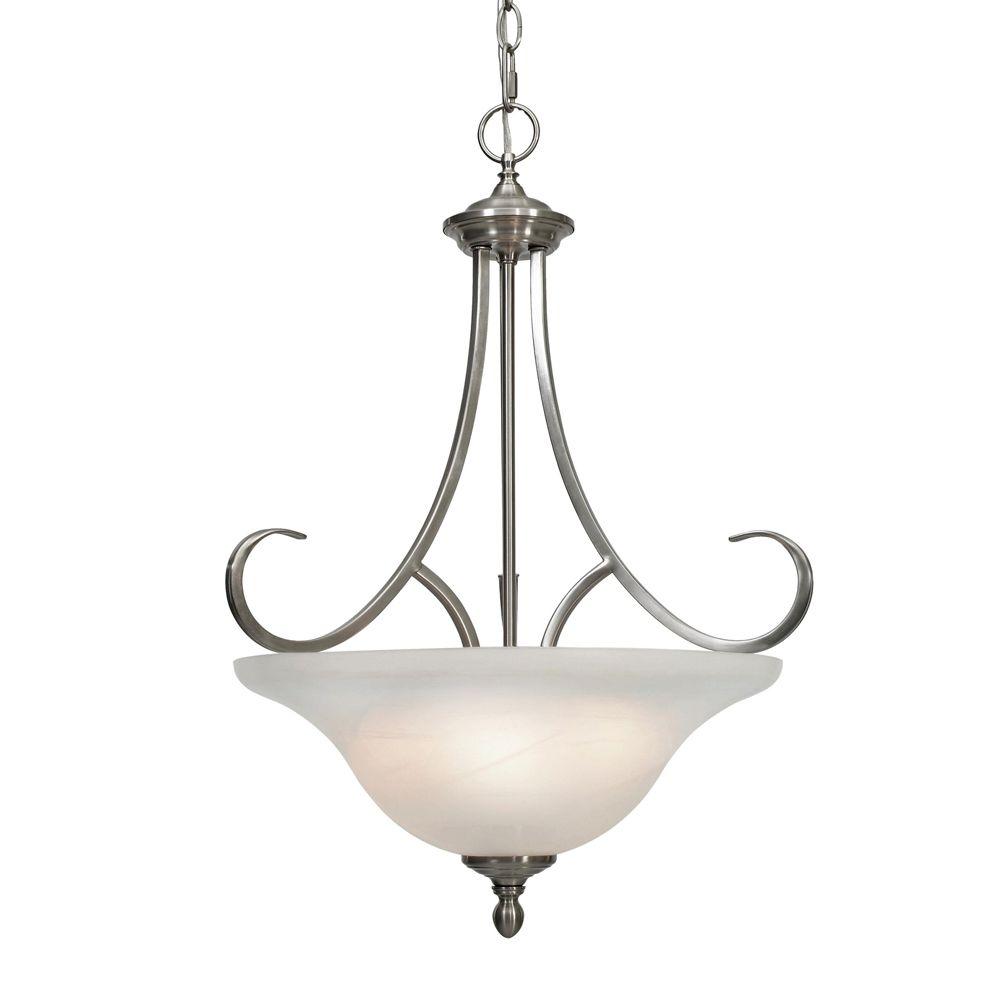 Golden Lighting Lancaster Collection 3 Light Pewter Pendant 0053pmppw The Home Depot