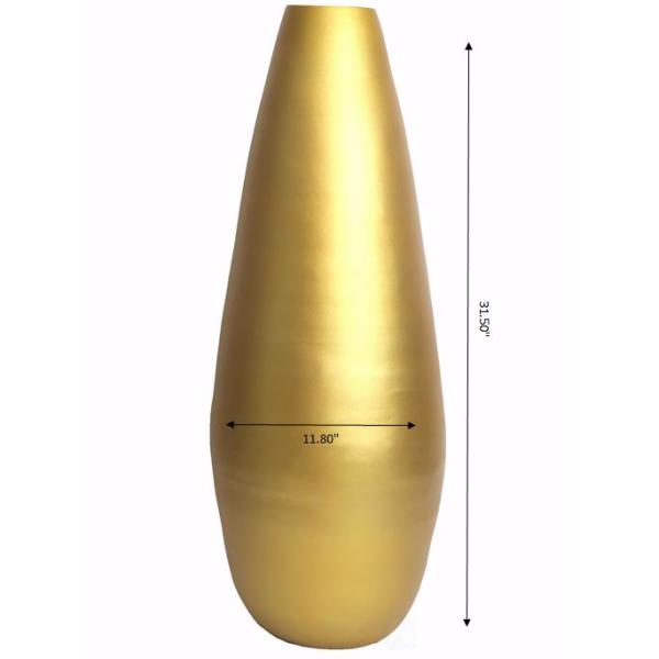 Uniquewise 31 5 In Gold Metallic Spun Bamboo Modern Tall Floor