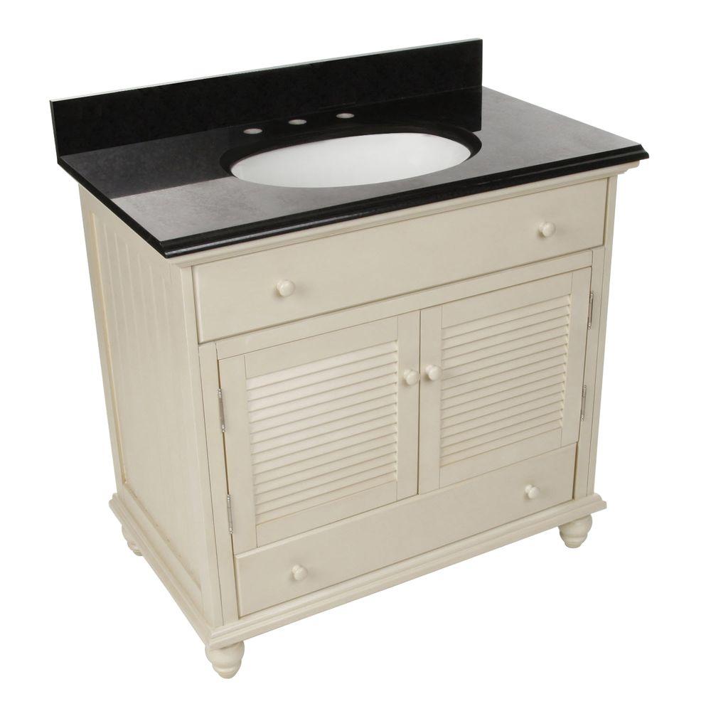 36 In W X 21 D Vanity Antique Parchment With Granite D Vanity In Antique