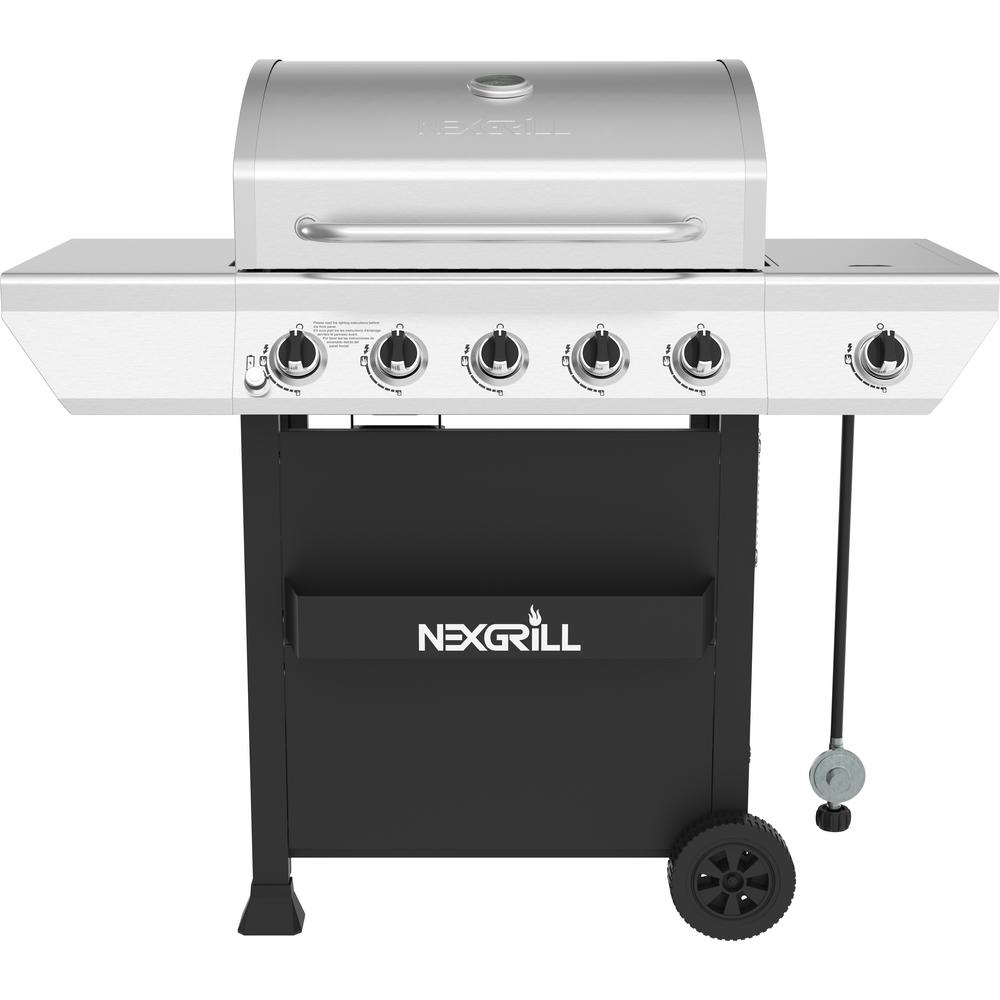 Nexgrill 5-Burner Propane Gas Grill in Stainless Steel with Side Burner Nexgrill 5 Burner Propane Gas Grill In Stainless Steel
