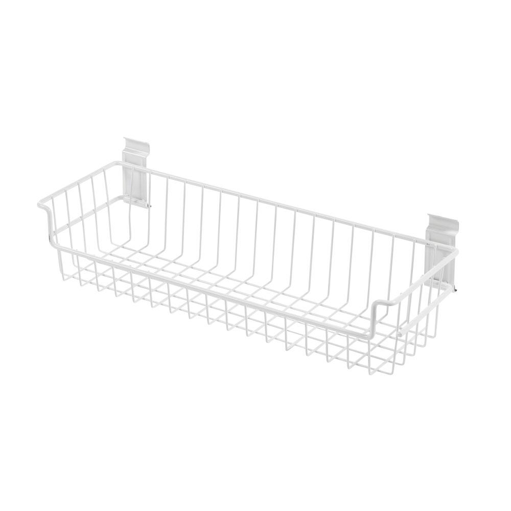Walltech 6 In X 18 In White Steel Large Basket Bracket For Wire