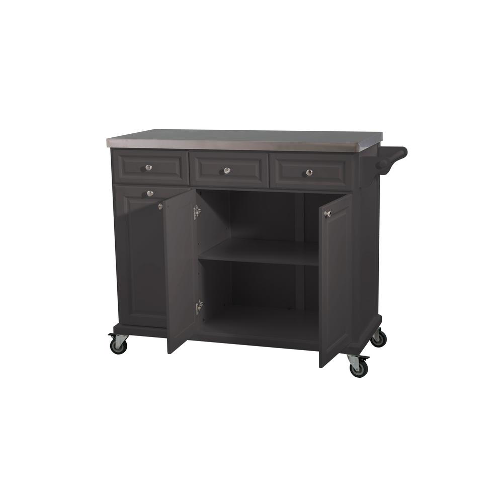 Sunjoy Buckleigh Movable Kitchen Island Cart With Stainless Steel
