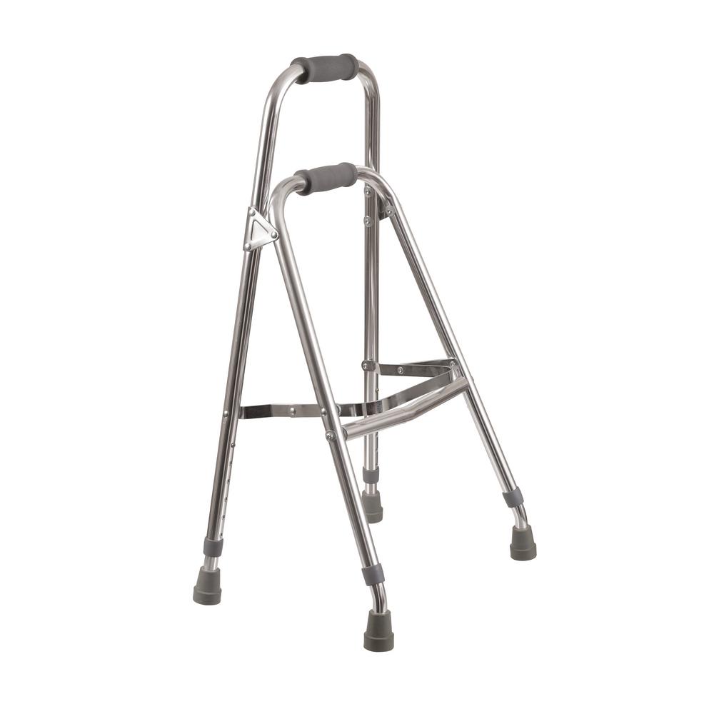 DMI Folding Aluminum Hemi-Walker in Chrome-500-1306-0600 - The Home Depot