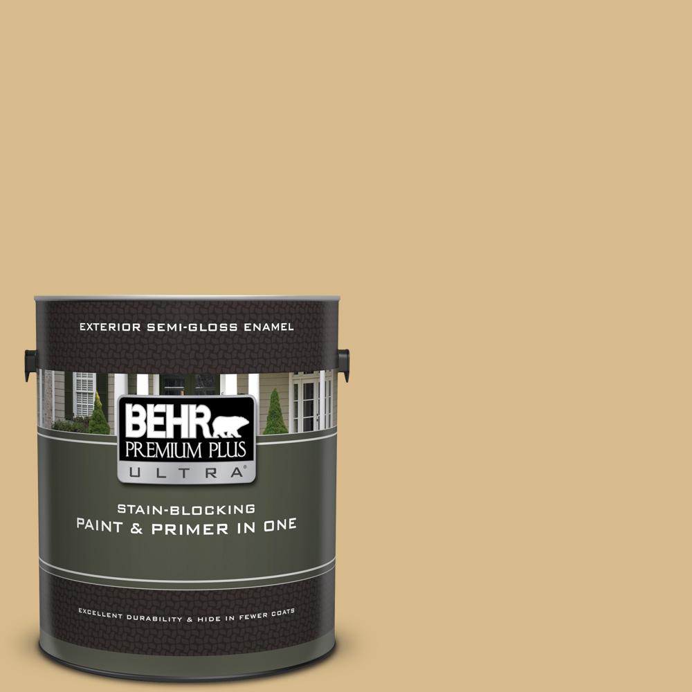 BEHR Premium Plus Ultra 1 gal. 350F5 Camel SemiGloss Enamel Exterior