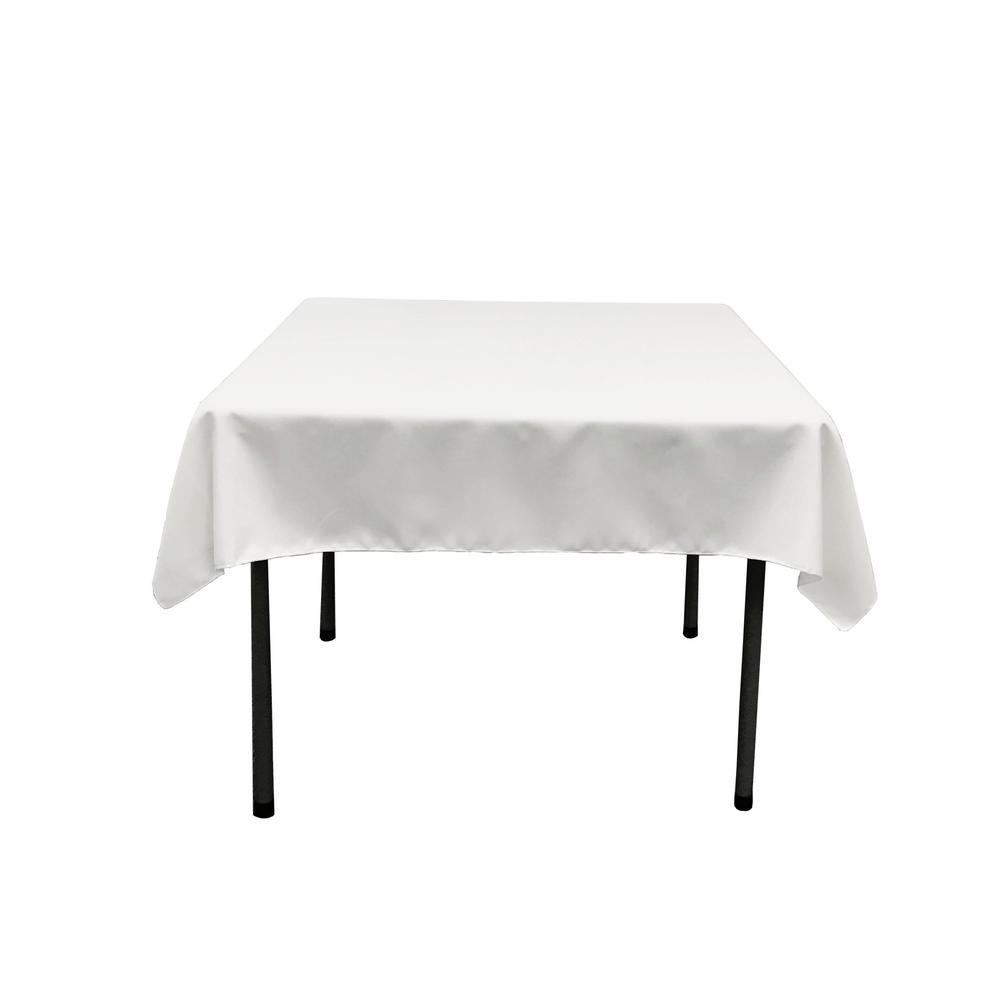 La Linen Polyester Poplin 60 In X 144 White Rectangular La Linen Polyester Poplin 60 In X 144 White Rectangular Tablecloth