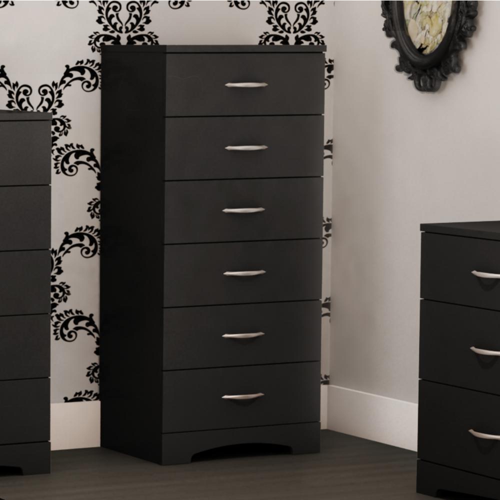 South Shore Step One 6Drawer Pure Black Chest3107066 The Home Depot