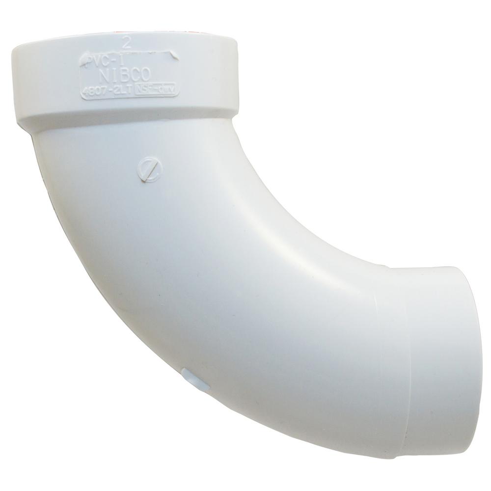 NIBCO 3 in. PVC DWV 90Degree Spigot x Hub Long Turn Street Elbow