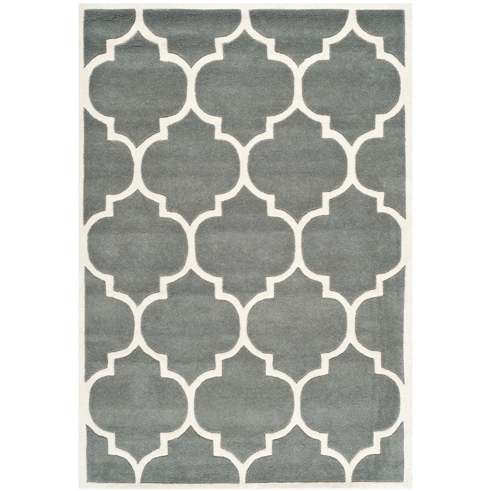 safavieh chatham dark gray ivory area ru