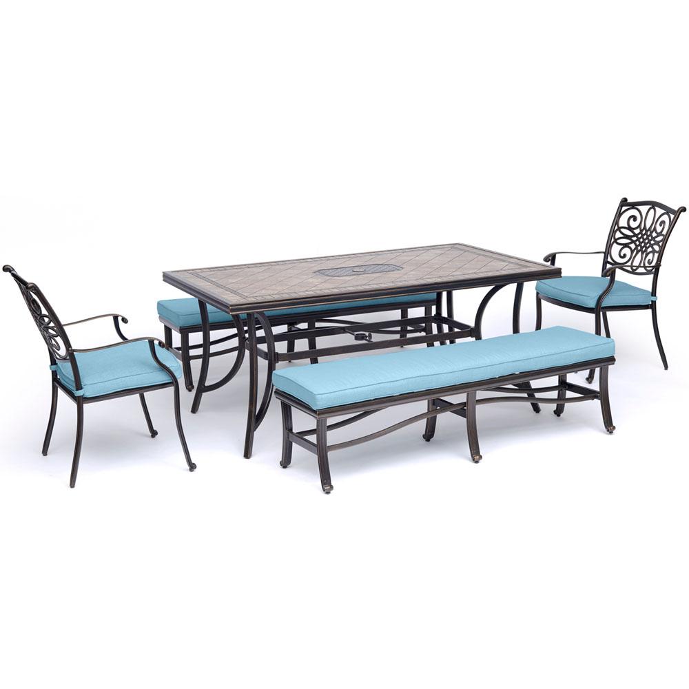 Hanover Monaco 5 Piece Aluminum Outdoor Dining Set With 2 Dining