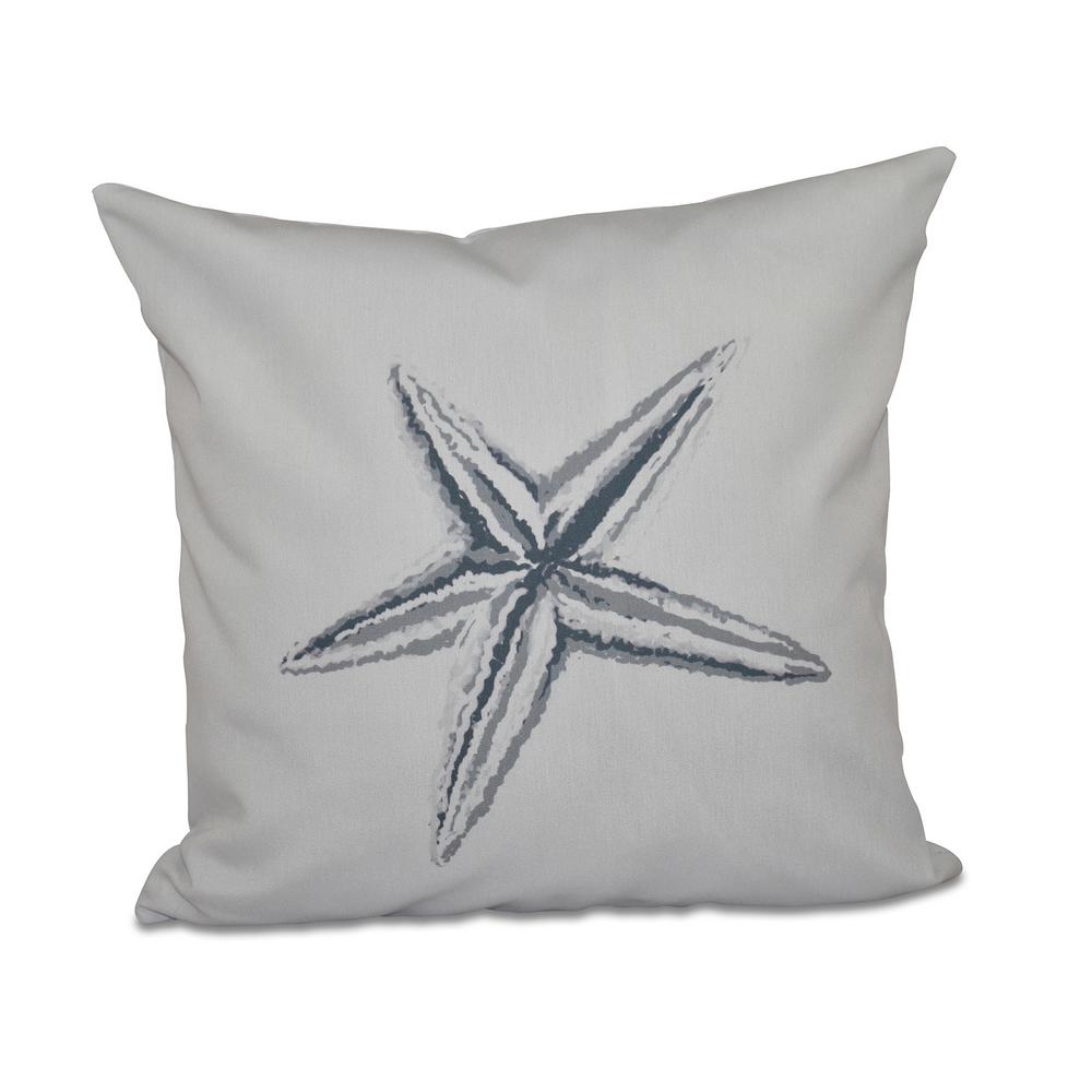 Small Gray Starfish Throw Pillow Pan599gy5 16 The Home Depot