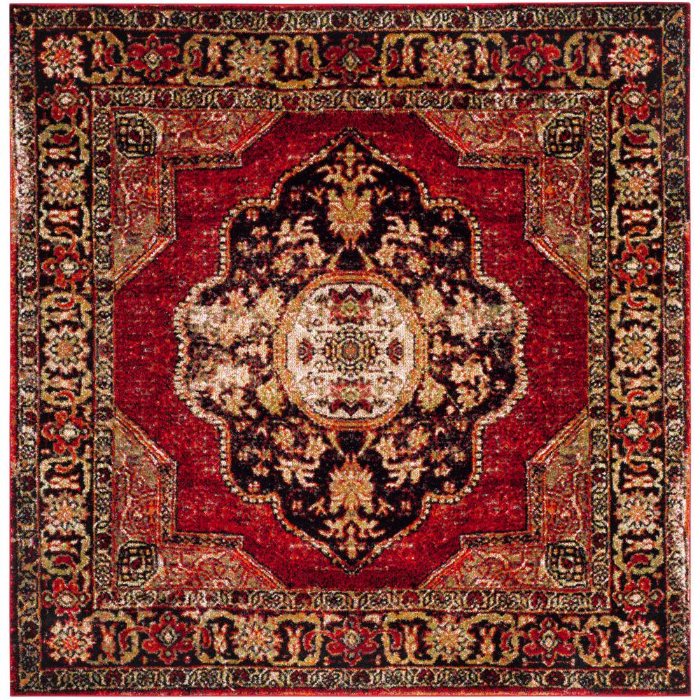Details About Indoor Area Rug Carpet Red Vintage Hamadan Square Medallion Loomed Decor 7x7 Ft