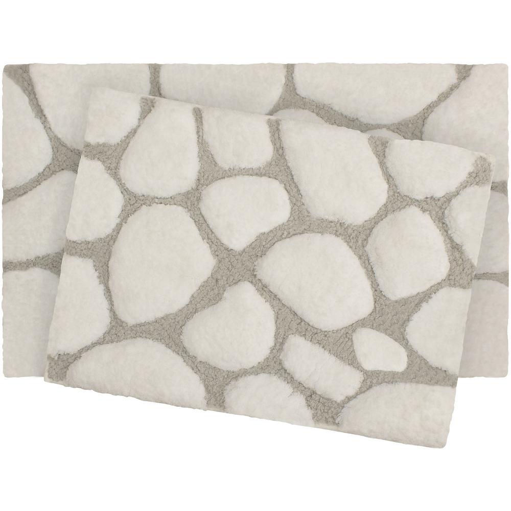 Tribeca Microfiber Pebble 17 in. x 24 in./20 in. x 32 in. 2-Piece Bath ...