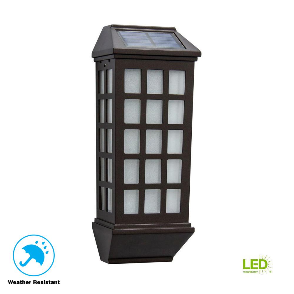 Solar Outdoor Wall Mounted Lighting The Home Mission Style Bronze Outdoor Integrated Led Solar Deck Lights 2 Pack