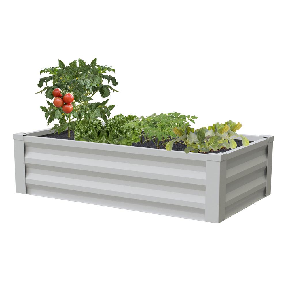 Greenes Fence 24 In W X 48 L 10 H White Pre Galvanized Powder Coated Steel Raised Garden Bed Planter Rcm10w The Home Depot - Home Depot Garden Bed Fencing Greenes Fence 24 In W X 48 L 10 H White Pre Galvanized Powder Coated Steel Raised Garden Bed Planter Rcm10w The Home Depot - Home Depot Garden Bed Fencing