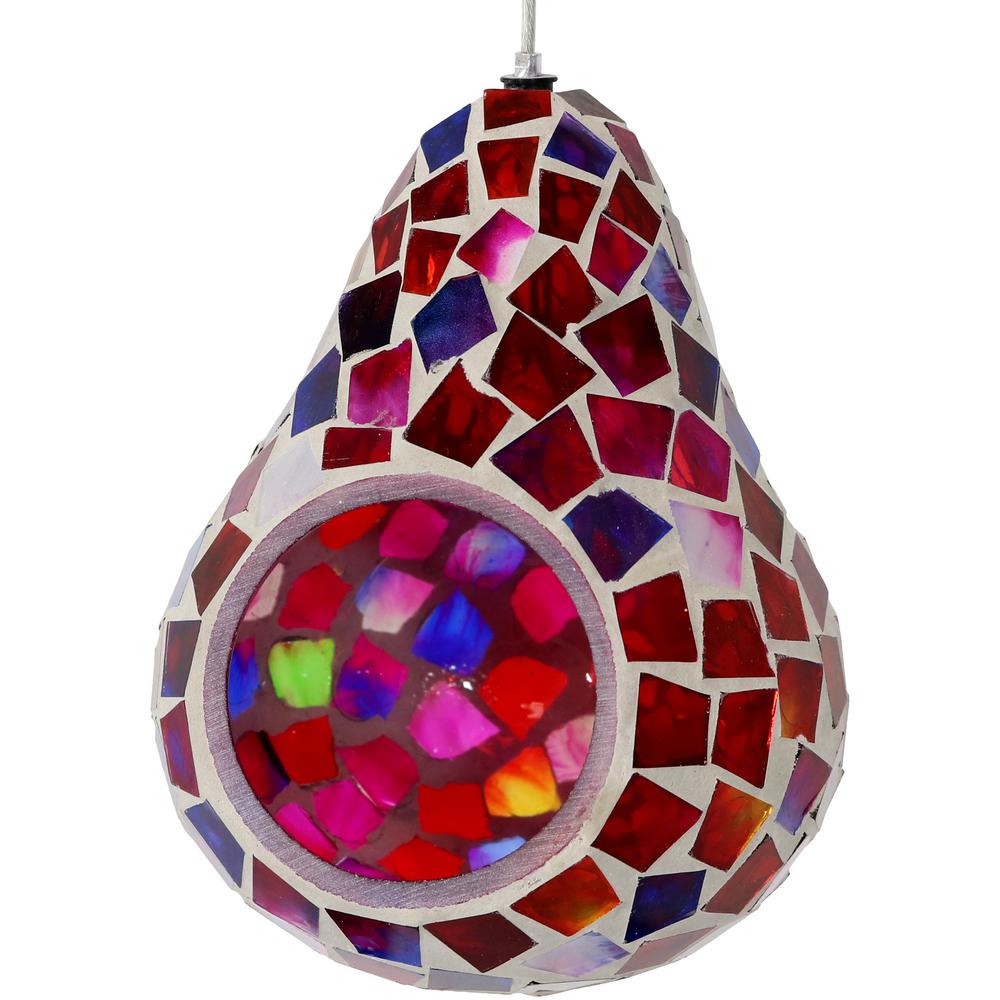 Sunnydaze Decor 6 In Ruby Mosaic Outdoor Decorative Glass Hanging