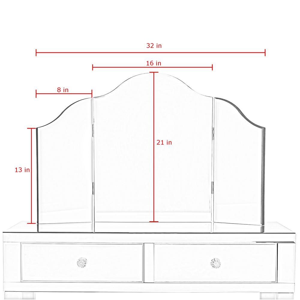 Inspired Home Renee Frameless Modern Contemporary Tri Fold Inspired Home Renee Frameless Modern