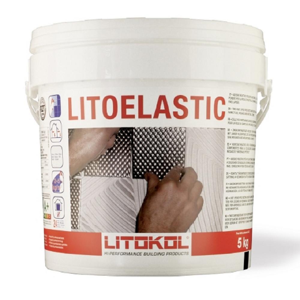 Elastic tile adhesive