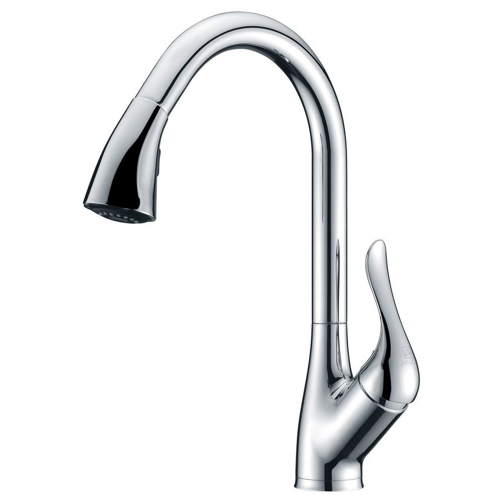 Anzzi Accent Series Single Handle Pull Down Sprayer Kitchen Faucet