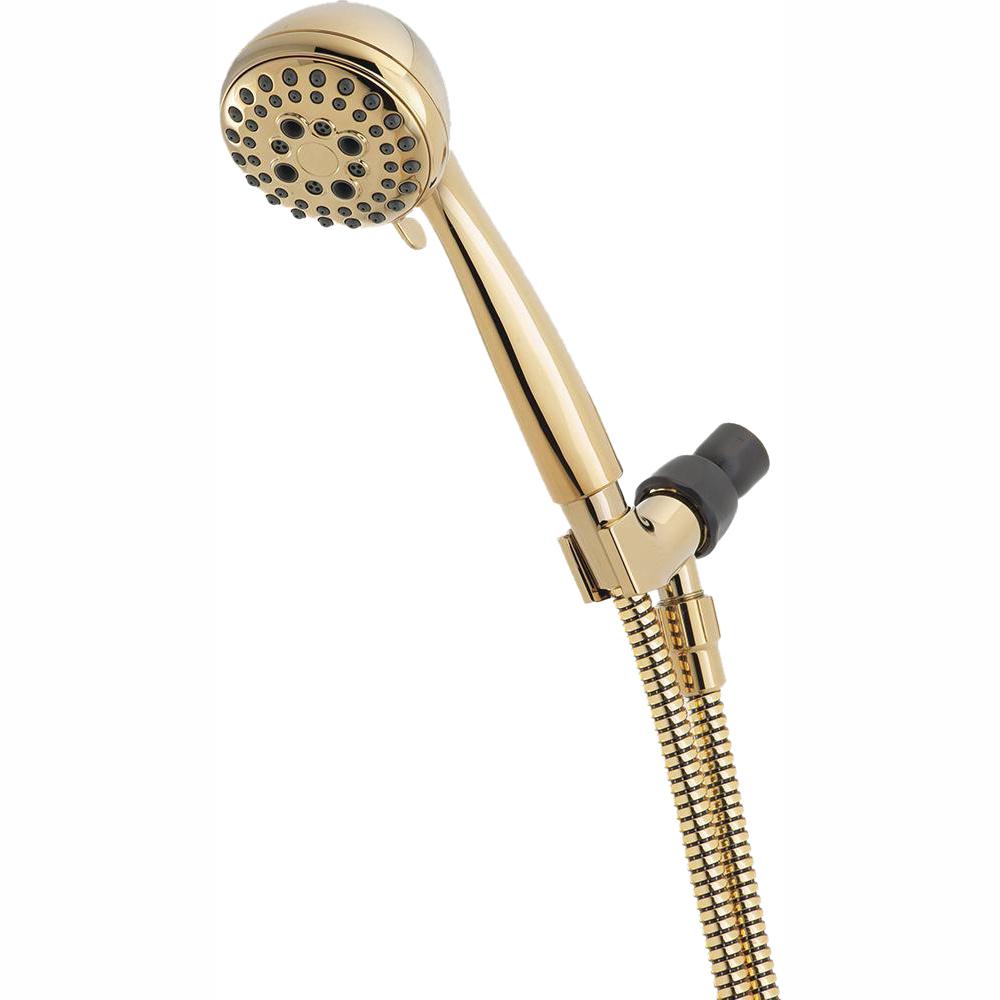 Delta 5Spray Hand Shower with Pause in Polished Brass75503PB The Home Depot