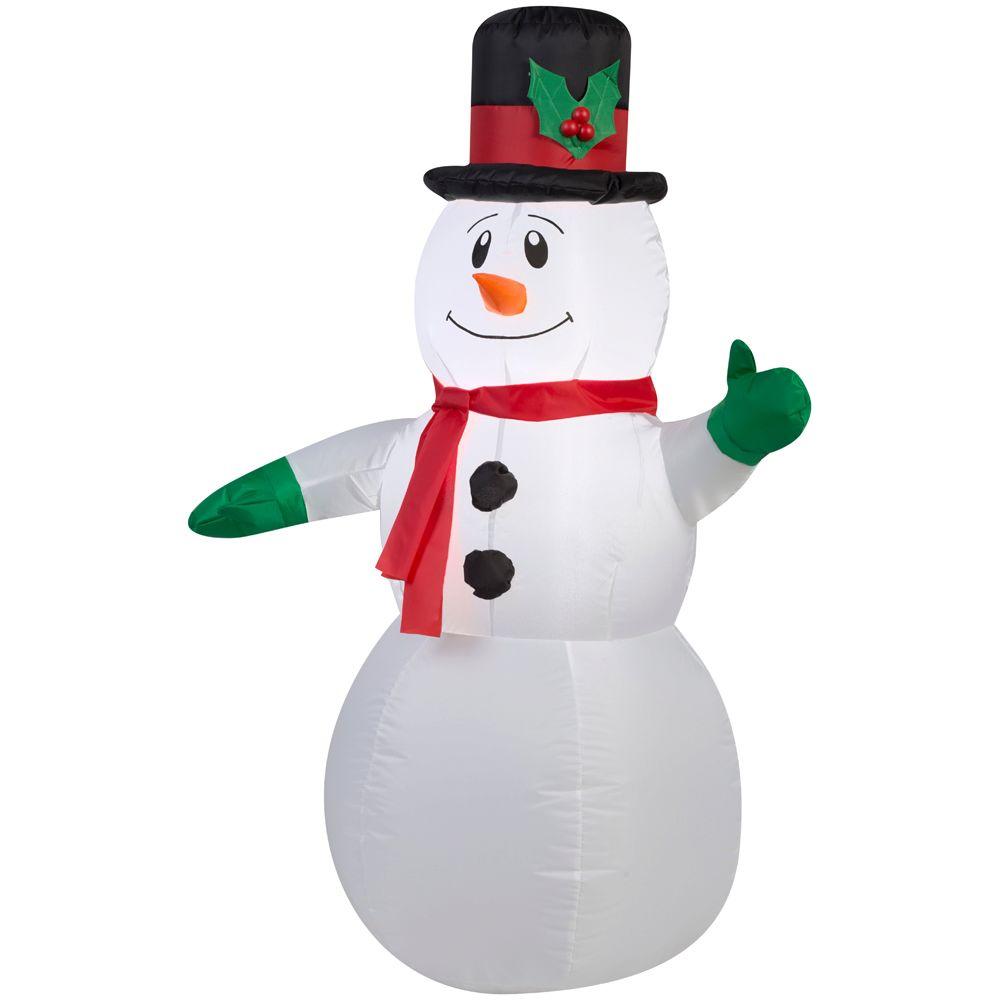 Home Accents Holiday 42 In. Lighted Inflatable Outdoor Snowman-39417 ...