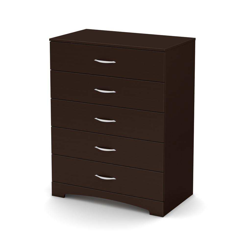 South Shore Step One 5 Drawer Chocolate Chest Of Drawers 3159035