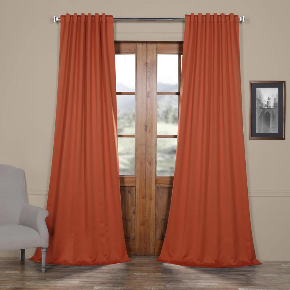 Navajo Rust Orange Blackout Room Darkening Curtain 50 In W X 84 In L