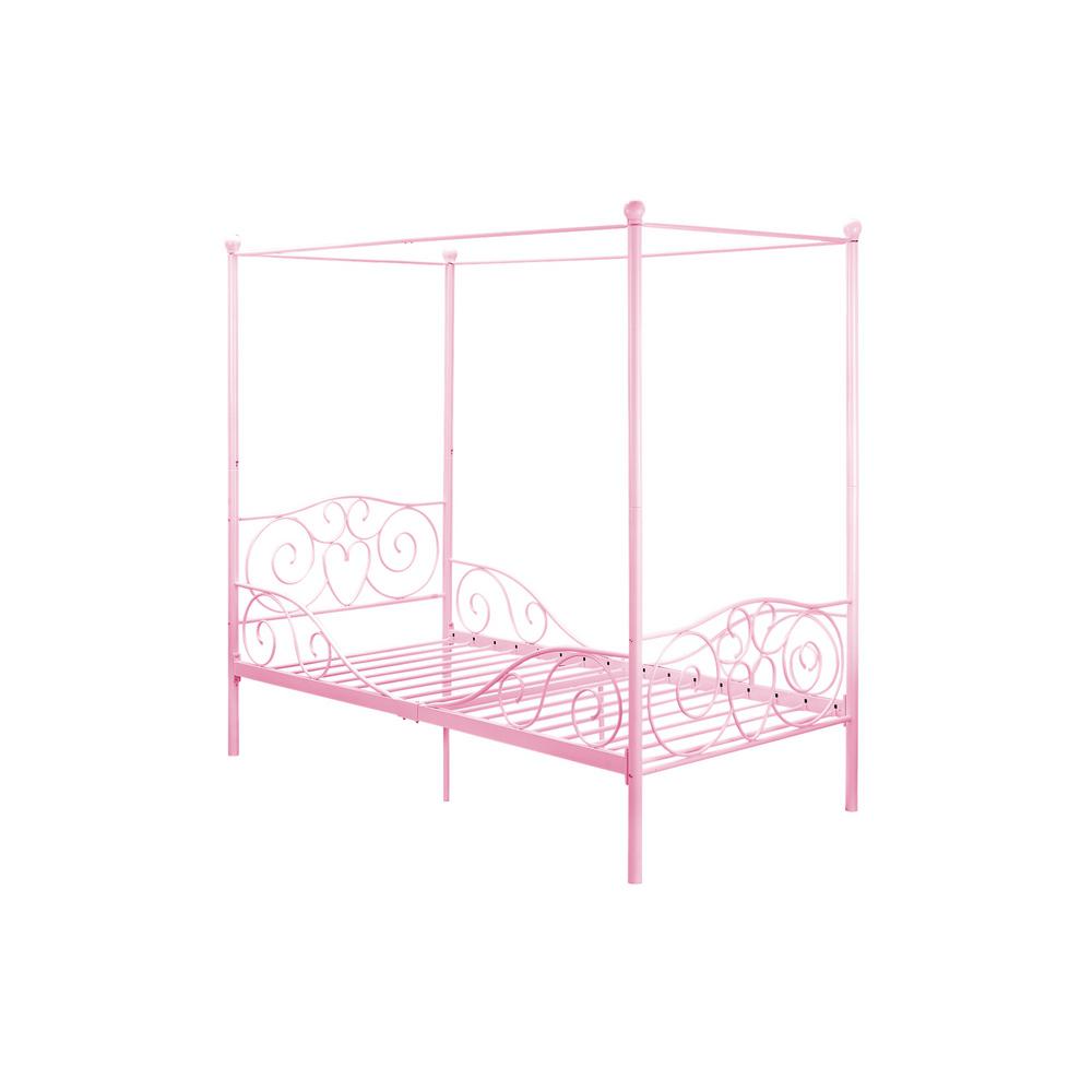 Dhp Capri Pink Twin Size Metal Bed Frame De65171 The Home Depot Dhp Capri Pink Twin Size Metal Bed Frame