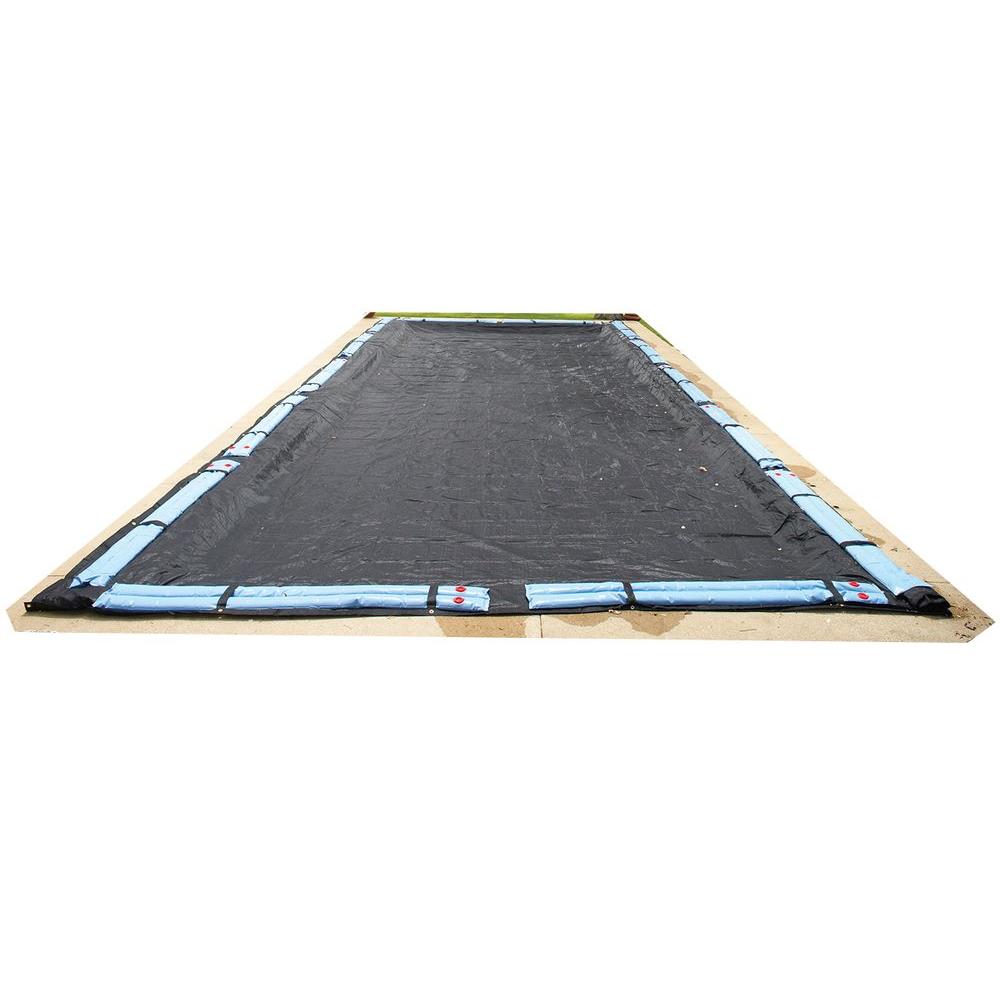 Blue Wave 12 Ft X 24 Ft Rectangular Black Rugged Mesh In Ground Winter Pool Cover Bwc652 The Home Depot